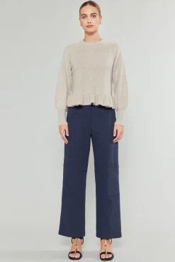 Clearance Ruffled Hem Sweater Women Knitwear | Sweaters