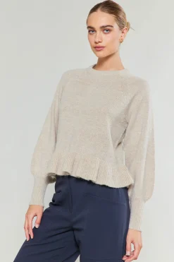 Clearance Ruffled Hem Sweater Women Knitwear | Sweaters