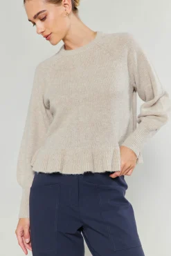 Clearance Ruffled Hem Sweater Women Knitwear | Sweaters