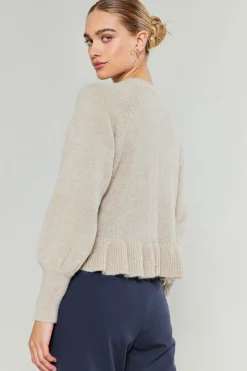 Clearance Ruffled Hem Sweater Women Knitwear | Sweaters