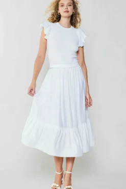 Sale Ruffled Sleeve Sweater Dress Women Knitwear | Midi Dresses