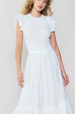 Sale Ruffled Sleeve Sweater Dress Women Knitwear | Midi Dresses