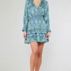 Hot Ruffled Surplice Floral Mini Dress Women Mini Dresses