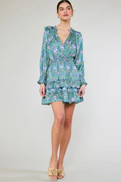 Hot Ruffled Surplice Floral Mini Dress Women Mini Dresses