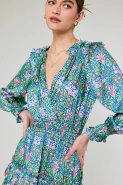 Hot Ruffled Surplice Floral Mini Dress Women Mini Dresses