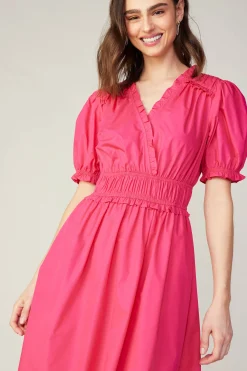 Sale Ruffled Surplice Midi Dress Women Midi Dresses
