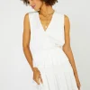 Outlet Ruffled Surplice Mini Dress Women Mini Dresses