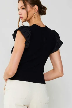 Outlet Ruffled Sweater Knit Tank Women Knitwear | Sleeveless Tops