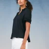 New Ruffled Trim Blouse Women Short Sleeve Tops
