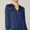New Santa Fe Embroidered Blouse Women Long Sleeve Tops