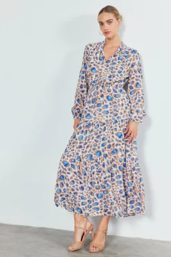 Clearance Sapphire Cenote Print Maxi Dress Women Maxi Dresses