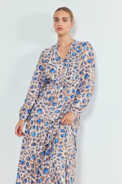 Clearance Sapphire Cenote Print Maxi Dress Women Maxi Dresses