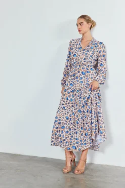 Clearance Sapphire Cenote Print Maxi Dress Women Maxi Dresses