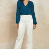 New Satin Straight Leg Pants Women Pants