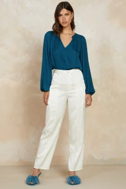 New Satin Straight Leg Pants Women Pants