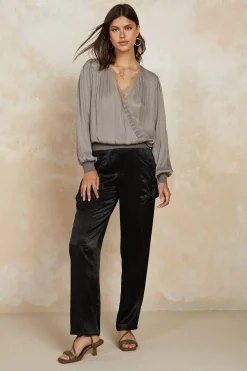 Online Satin Straight Leg Pants Women Pants