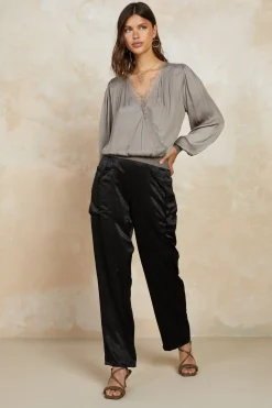 Online Satin Straight Leg Pants Women Pants