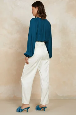New Satin Straight Leg Pants Women Pants