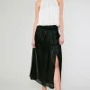 Fashion Satin Weave Maxi Skirt Women Skirts