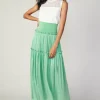 New Satin Weave Maxi Skirt Women Skirts
