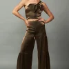 Outlet Satin Wide Leg Pants Women Pants