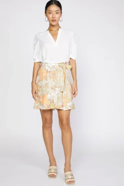 New Scallop Edge Floral Skirt Women Skirts