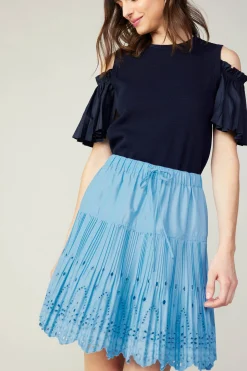 Best Scallop Eyelet Skirt Women Skirts