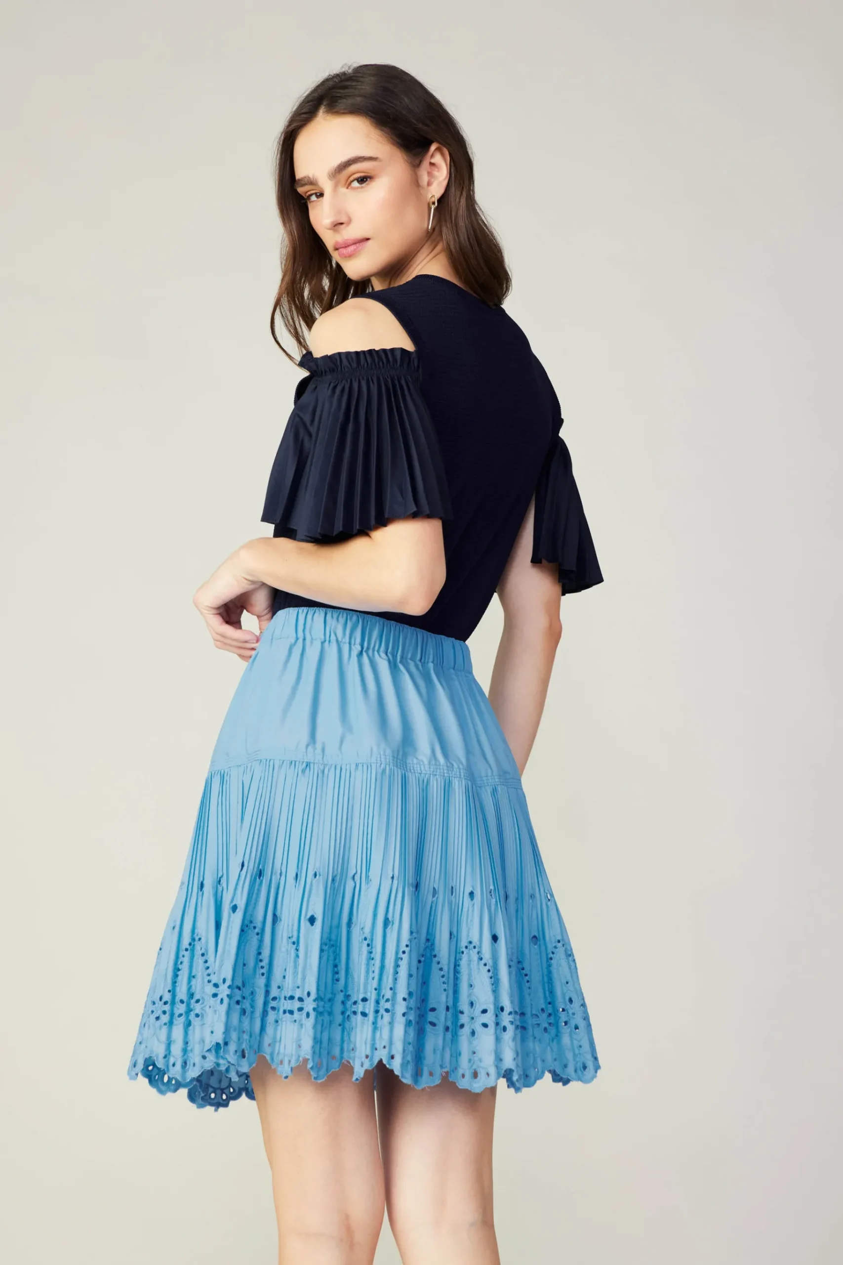 Best Scallop Eyelet Skirt Women Skirts
