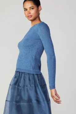 Sale Scalloped Knit Top Women Long Sleeve Tops | Sweaters