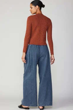 Fashion Scalloped Knit Top Women Long Sleeve Tops | Sweaters