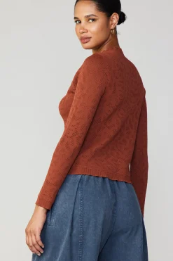 Fashion Scalloped Knit Top Women Long Sleeve Tops | Sweaters