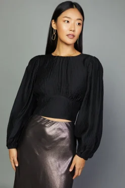 Online Sequin Back Cutout Top Women Long Sleeve Tops