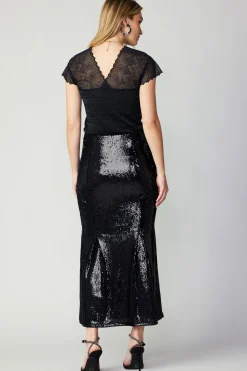 Sale Sequin Flared Skirt Women Skirts