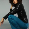 Discount Sequin Turtleneck Top Women Long Sleeve Tops