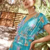 Clearance Sereia Botanical Motif Midi Dress Women Midi Dresses