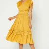New Sereia Pleated Midi Dress Women Midi Dresses