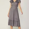 Best Sereia Pleated Midi Dress Women Midi Dresses