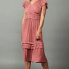 Outlet Sereia Pleated Midi Dress Women Midi Dresses