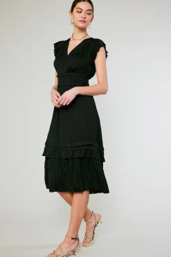 Online Sereia Pleated Midi Dress Women Midi Dresses