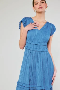 Sale Sereia Pleated Midi Dress Women Midi Dresses