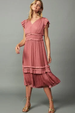 Outlet Sereia Pleated Midi Dress Women Midi Dresses