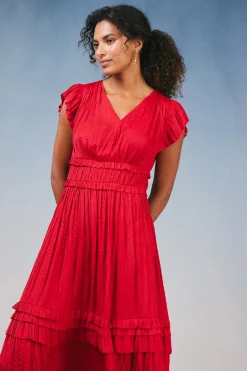 Best Sereia Pleated Midi Dress Women Midi Dresses