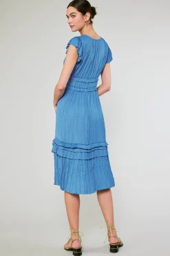 Sale Sereia Pleated Midi Dress Women Midi Dresses