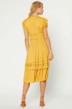 New Sereia Pleated Midi Dress Women Midi Dresses