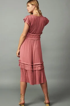 Outlet Sereia Pleated Midi Dress Women Midi Dresses
