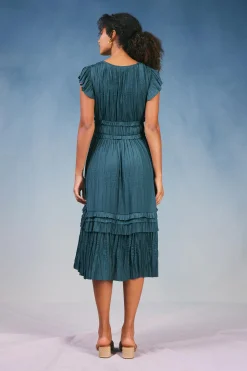 Best Sereia Pleated Midi Dress Women Midi Dresses