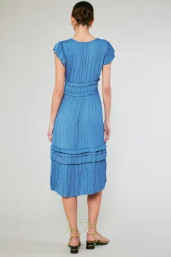 Sale Sereia Pleated Midi Dress Women Midi Dresses