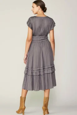 Best Sereia Pleated Midi Dress Women Midi Dresses
