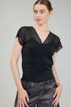Sale Shimmer Lace Top Women Knitwear | Sweaters