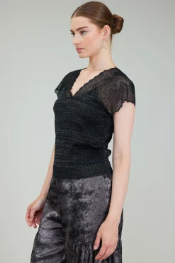 Sale Shimmer Lace Top Women Knitwear | Sweaters